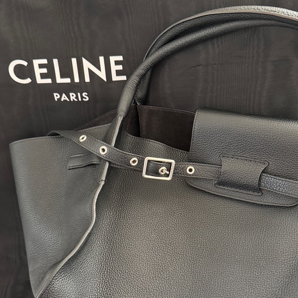 🆕 new Celine Black Leather Tote Bag designer supple calf leather medium big bag - Picture 3 of 9